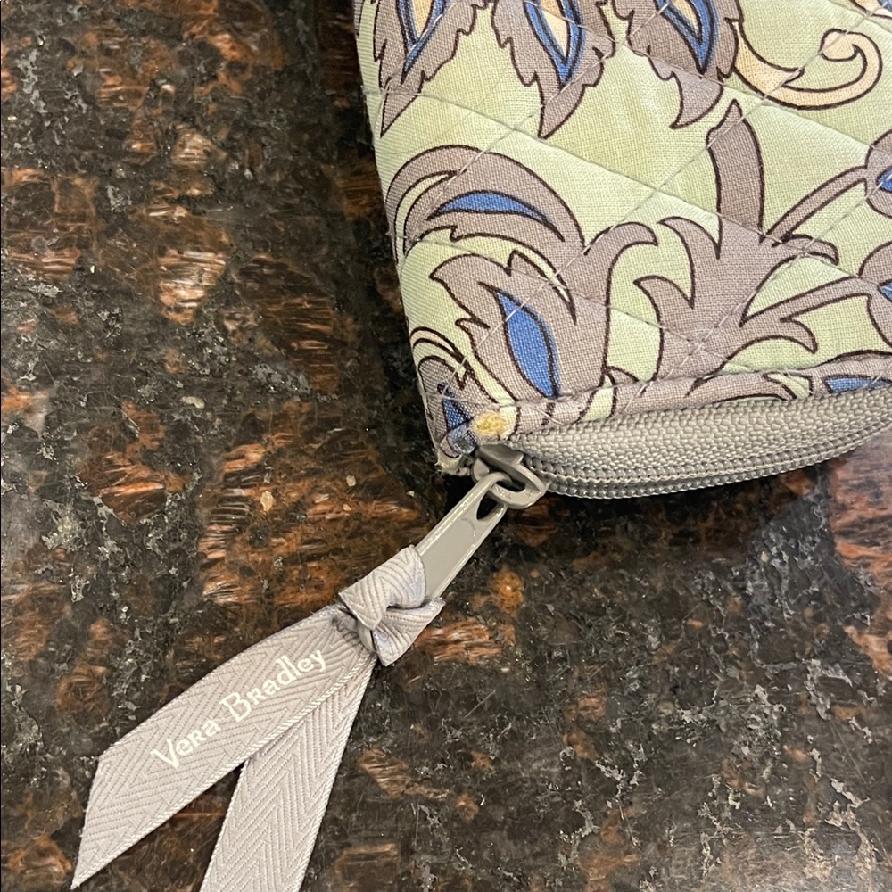 Vera Bradley Floral Cosmetic Bag - Gray and Blue